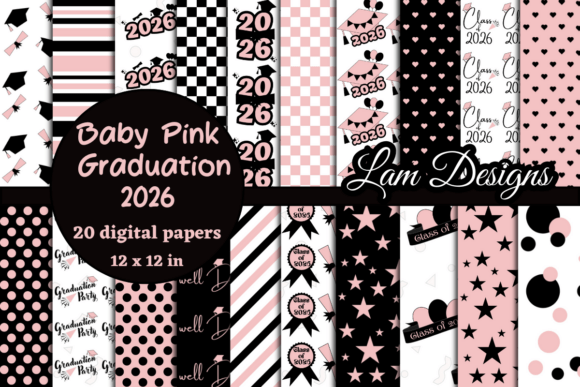 Download Baby Pink 2026 Graduation Digital Papers - Premium Resources