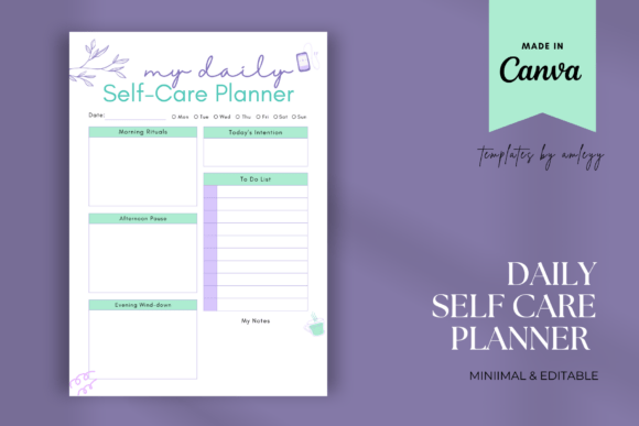 Download Free Daily Self-Care Planner Template - Planner template Collection