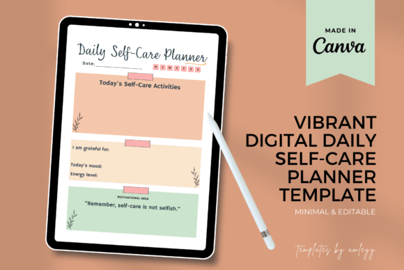 Download Vibrant Daily Self-Care Planner Template - Planner template Collection