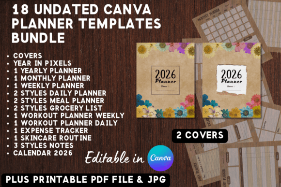 Download Printable Canva Planner Template Bundle - Canva planner template Collection