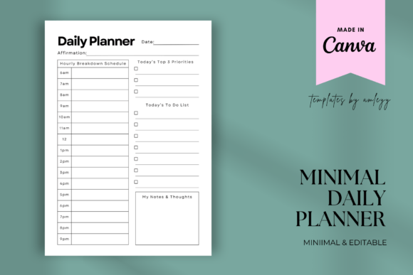 Download Simple Minimal Daily Planner Template - Planner template Collection