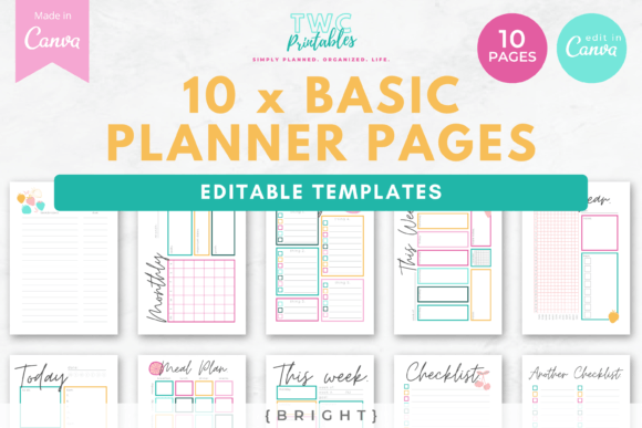 Download Canva Planner Templates | BRIGHT - Canva planner template Collection