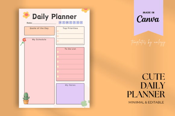 Download Cute Aesthetic Daily Planner Template - Planner template Collection