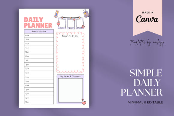 Download Cute Aesthetic Daily Planner Template - Planner template Collection