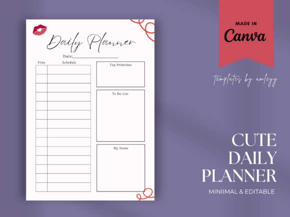 Download Cute Daily Planner Template Canva - Planner template Collection