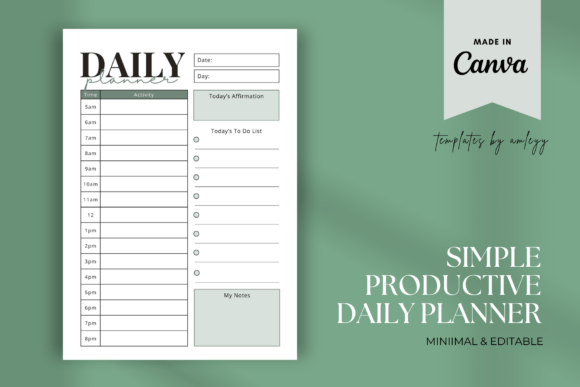 Download Simple Daily Planner Template Minimal - Planner template Collection