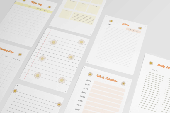 Download Retro Daisy Canva Planner Template - Canva planner template Collection