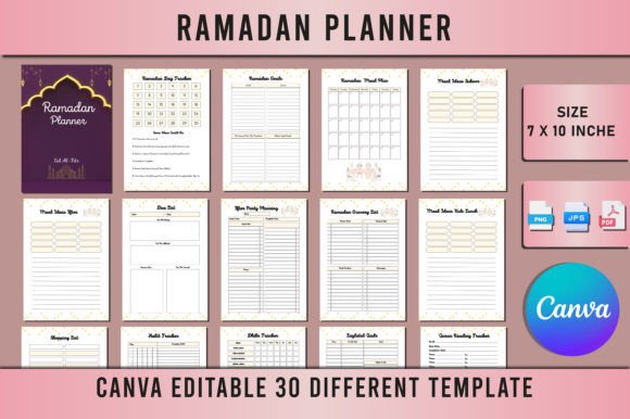 Download Ramadan Planner Template for Canva - Planner template Collection