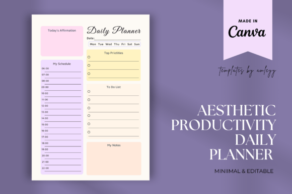 Download Aesthetic Productivity Planner Template - Planner template Collection
