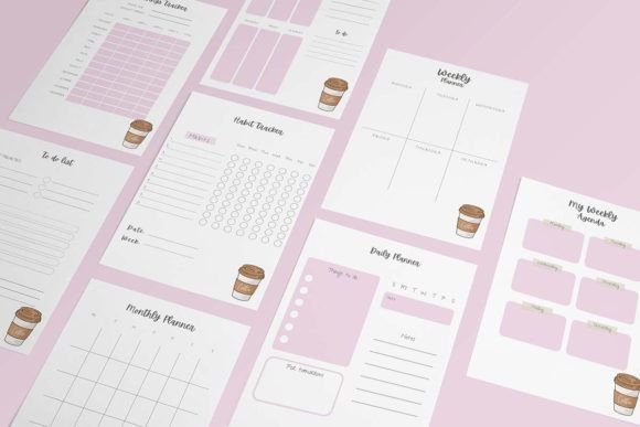 Download Coffee Themed Canva Planner Template - Canva planner template Collection