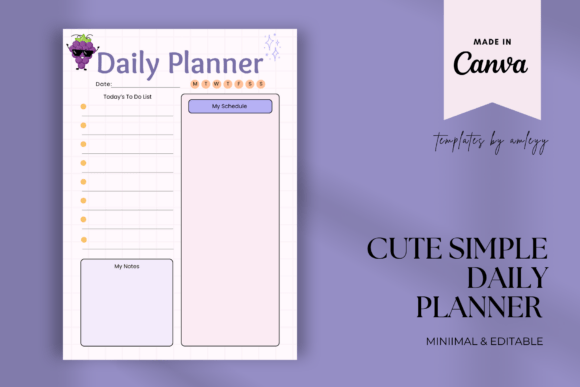 Download Cute Simple Daily Planner Template - Planner template Collection