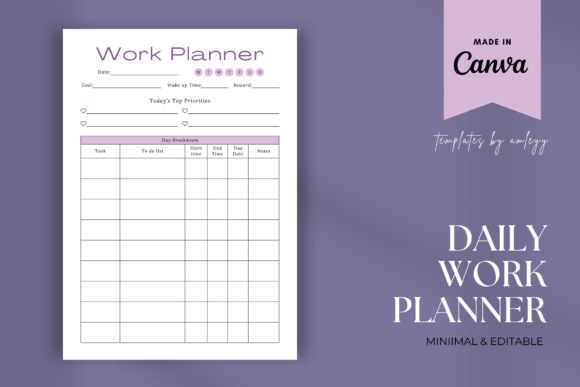 Download Minimal Daily Work Planner Template - Planner template Collection